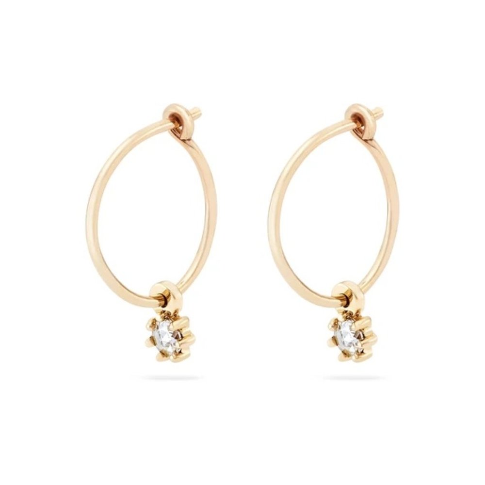 Bluboho NOVA SWAY HOOP - 14K GOLD, WHITE DIAMOND